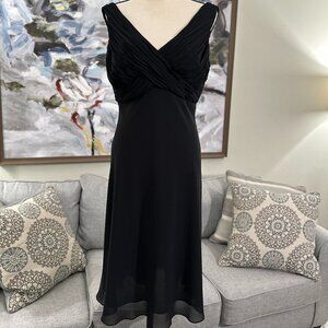 Adrianna Papell Sleeveless Ruched Top Midi Evening Cocktail Dress Size 12